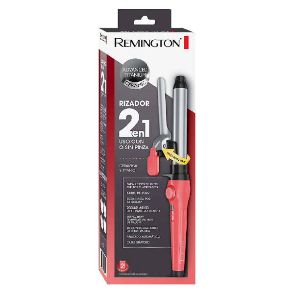 Tenaza de Cabello Remington 205°C 2 en 1 Titanio, 30 Ajustes de Temperatura